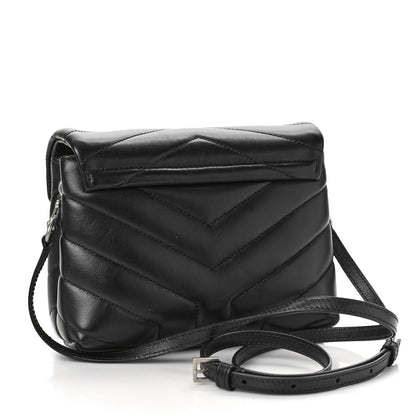 Saint Laurent Calfskin Y Quilted Monogram Toy Loulou Crossbody Bag Black 3 of 9
