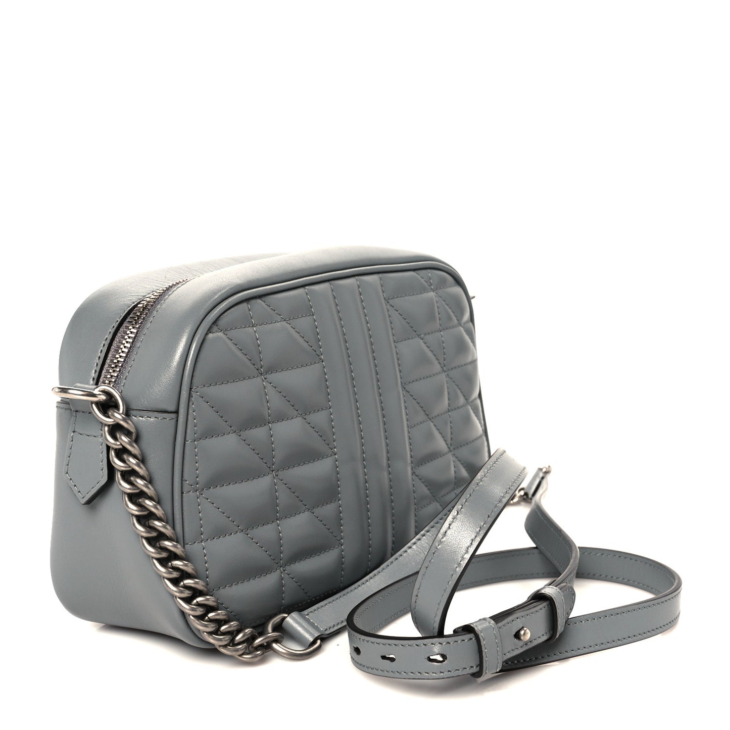 Calfskin Matelasse Aria Small GG Marmont Chain Shoulder Bag Deep Grey