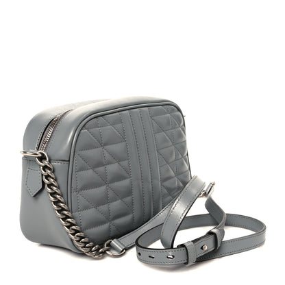 Gucci Calfskin Matelasse Aria Small GG Marmont Chain Shoulder Bag Deep Grey 3 of 11