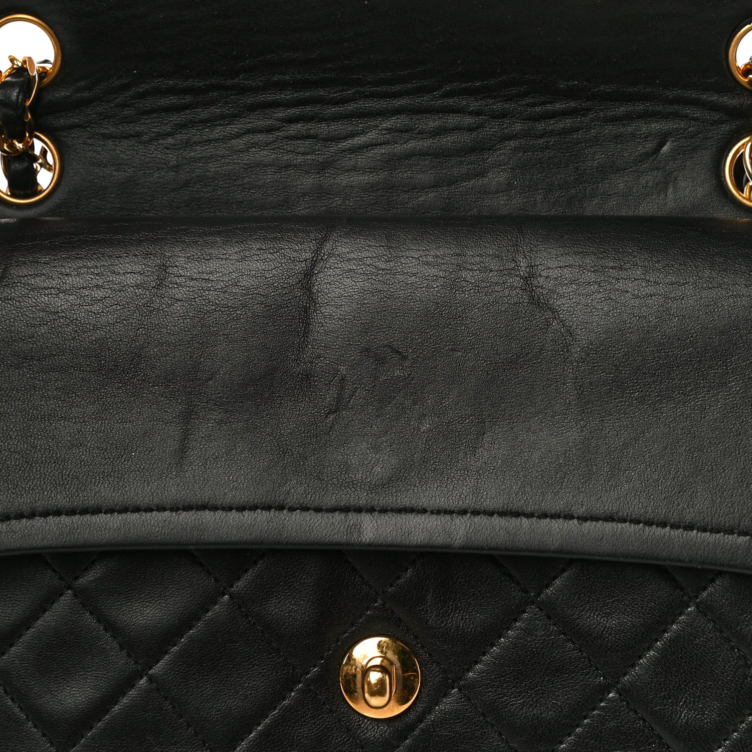 Chanel Lambskin Quilted Medium Double Flap Black 15 of 24