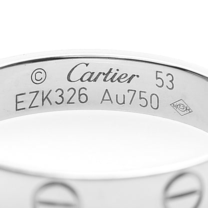 Cartier 18K White Gold 3.5mm LOVE Wedding Band Ring 53 6.5 4 of 4