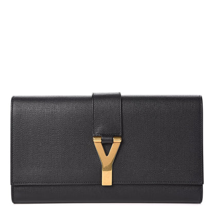 Saint Laurent Textured Calfskin Y Ligne Clutch Black 1 of 9