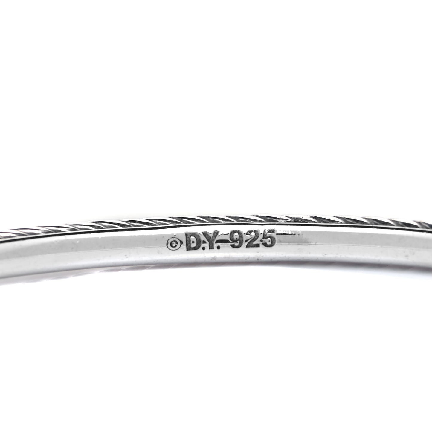Sterling Silver Diamond 3mm Heart Cable Bangle