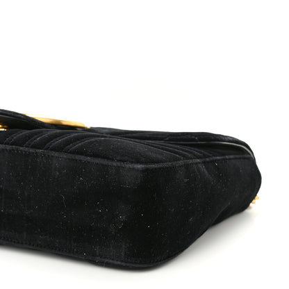 Gucci Velvet Matelasse Medium GG Marmont Shoulder Bag Black 10 of 10
