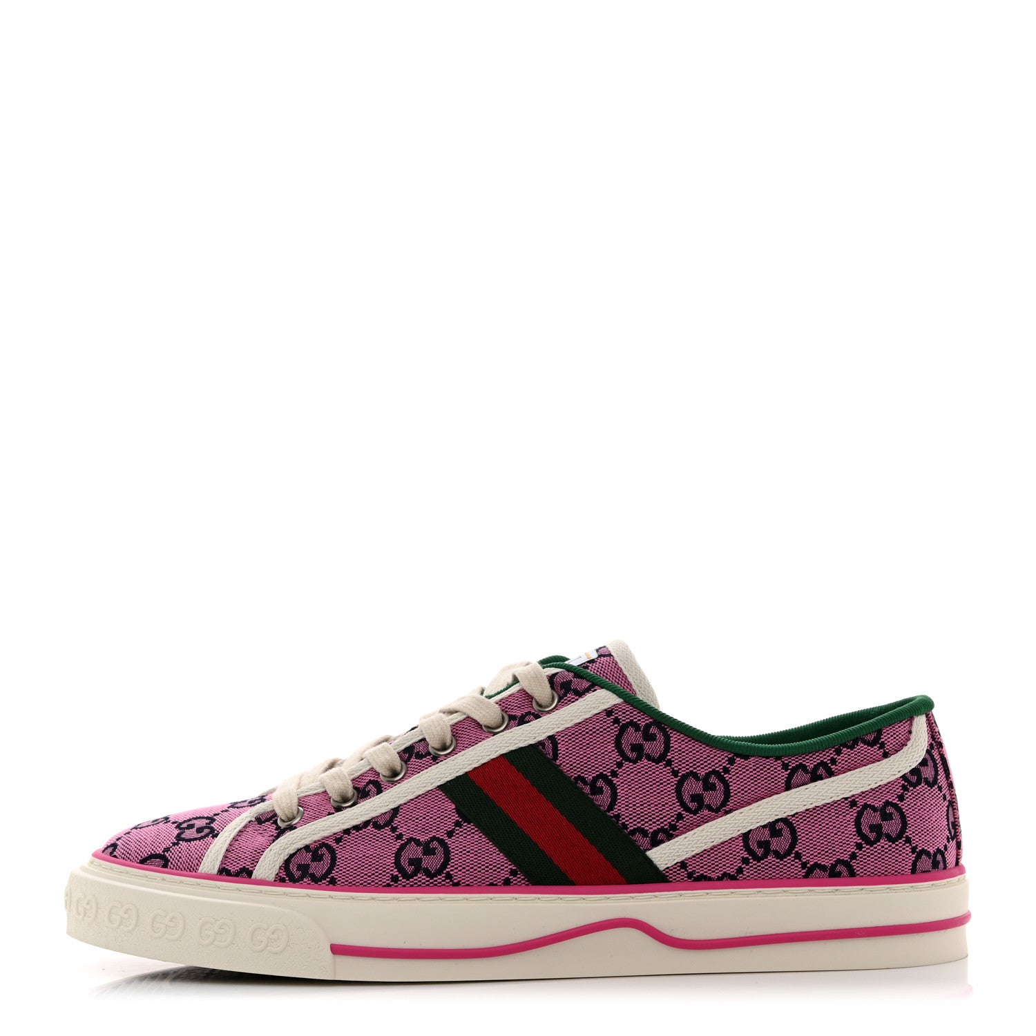 Gucci Monogram Multicolor Web Womens 1977 Tennis Sneakers 42 Pink Blue Mystic White 1 of 8