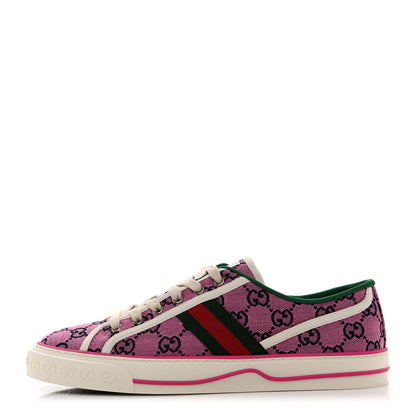 Gucci Monogram Multicolor Web Womens 1977 Tennis Sneakers 42 Pink Blue Mystic White 1 of 8