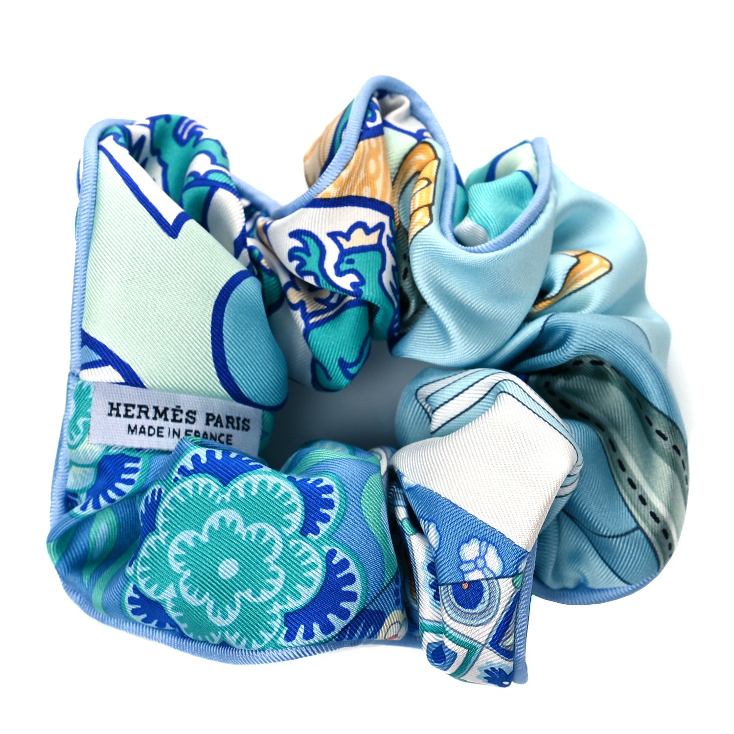 Hermes Silk Patchwork Claudia Scrunchie Multicolore 2 of 4