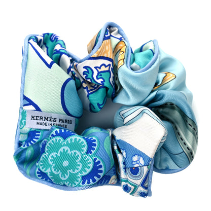Hermes Silk Patchwork Claudia Scrunchie Multicolore 2 of 4