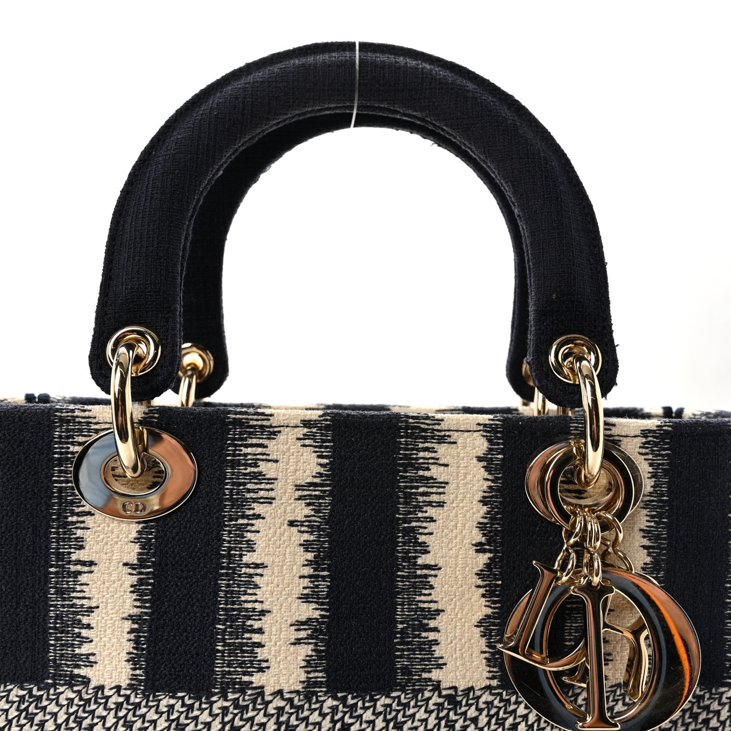 Christian Dior Canvas Medium D-Stripes Lady D-Lite Blue 7 of 9