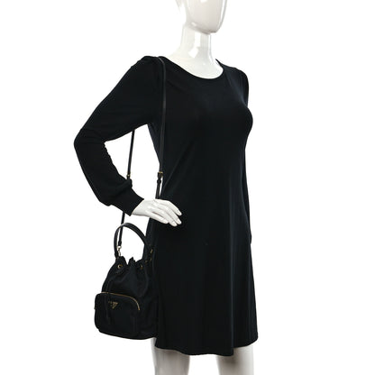 Prada Re-Nylon Duet Drawstring Shoulder Bag Black 2 of 8