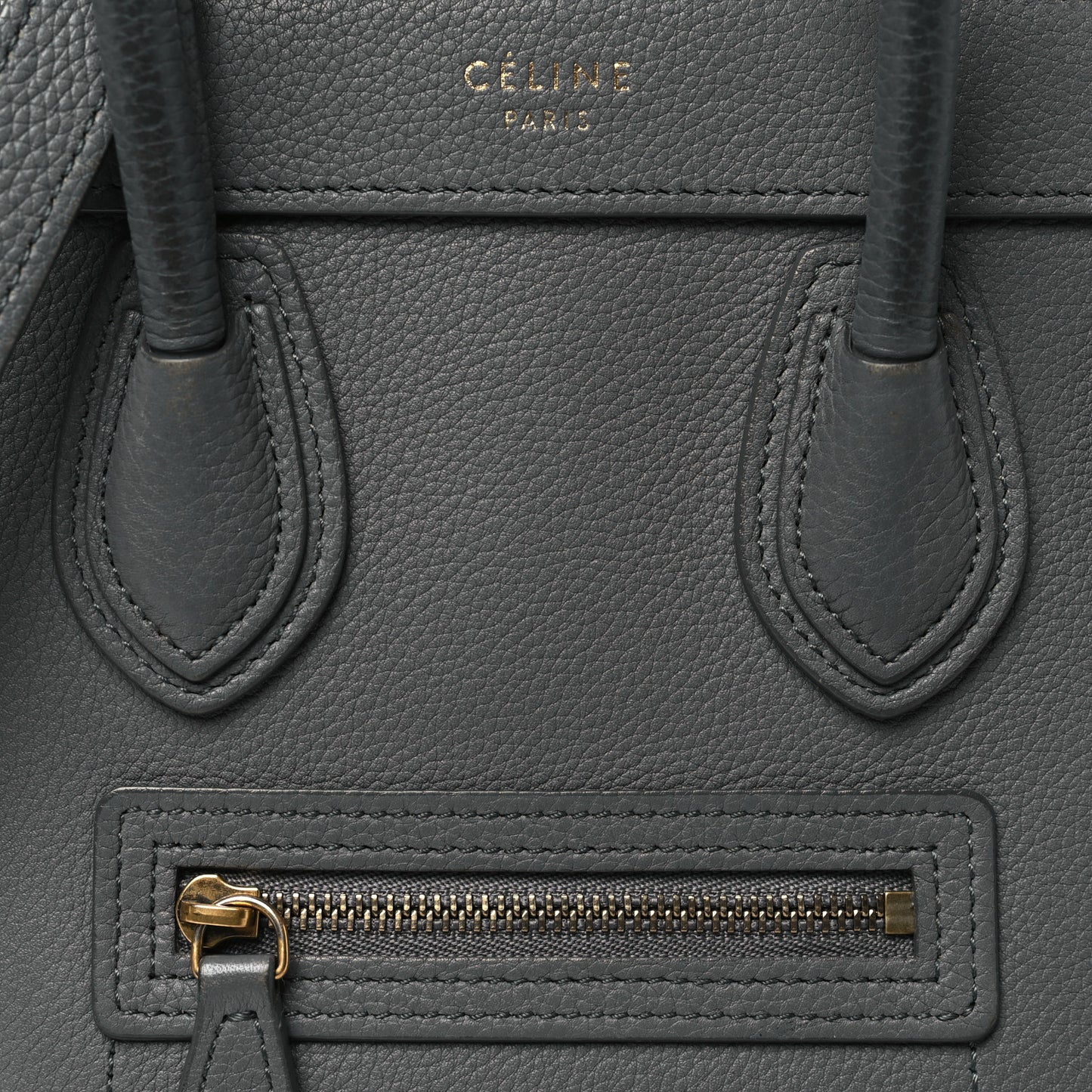 Drummed Calfskin Nano Luggage Kohl