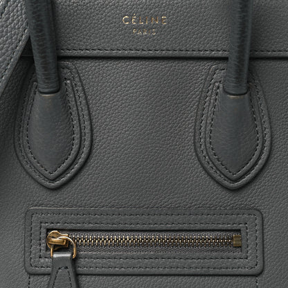 Celine Drummed Calfskin Nano Luggage Kohl 8 of 10