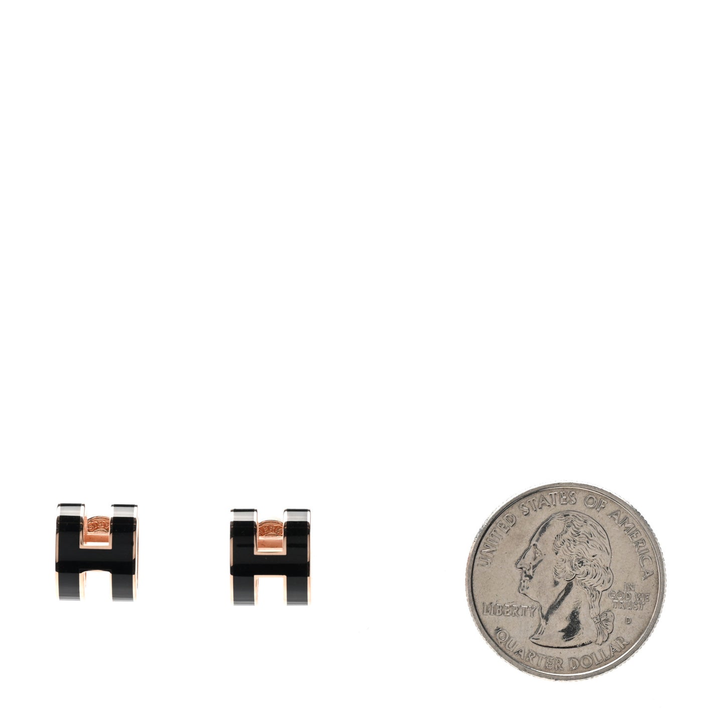 Rose Gold Lacquered Pop H Earrings Black