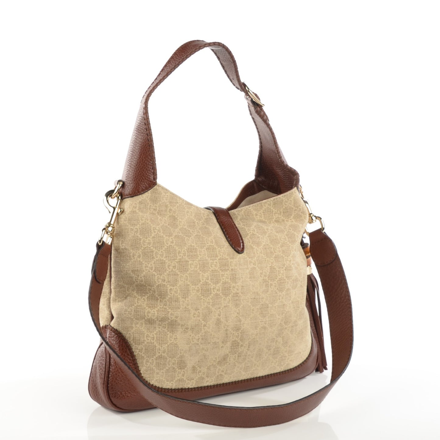 Linen Monogram Medium New Jackie Shoulder Bag Brown