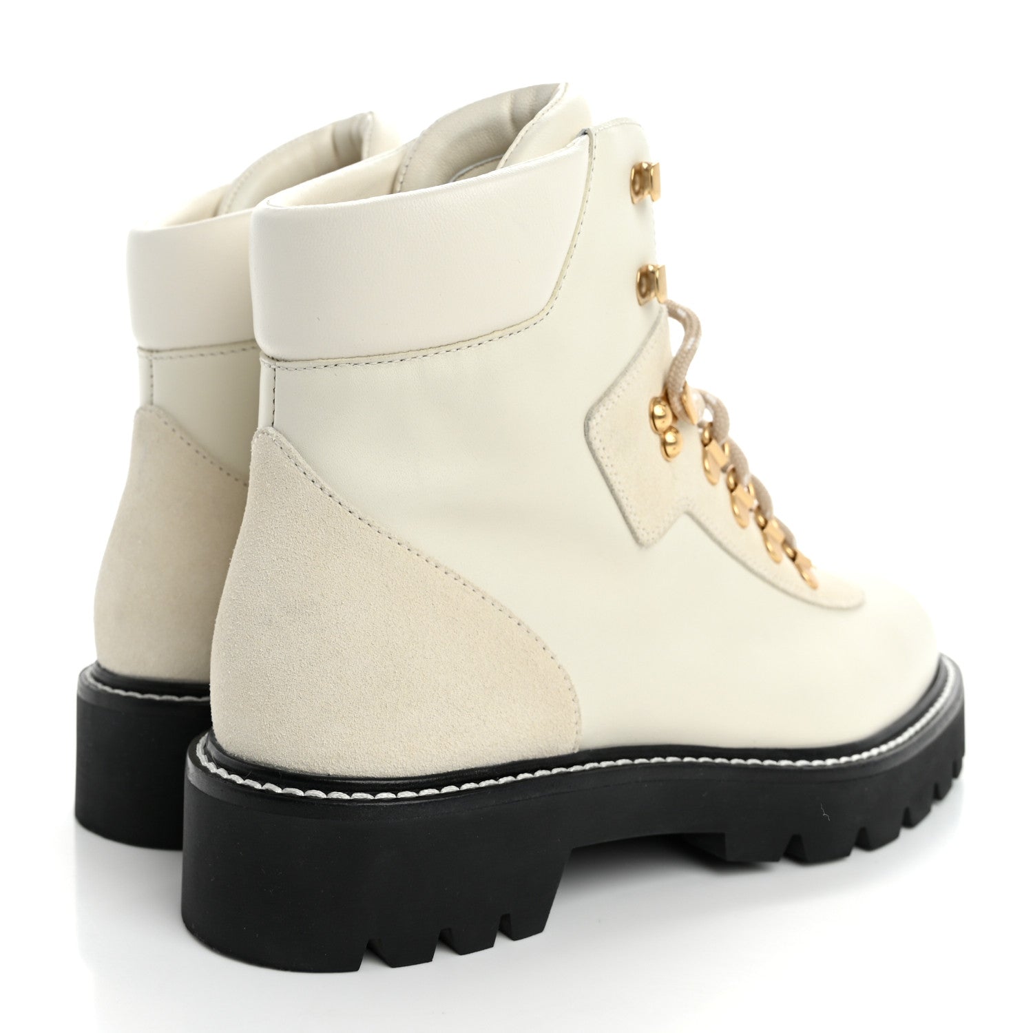 Louis Vuitton Calfskin Suede Territory Flat Ranger Boots 37.5 White 5 of 12