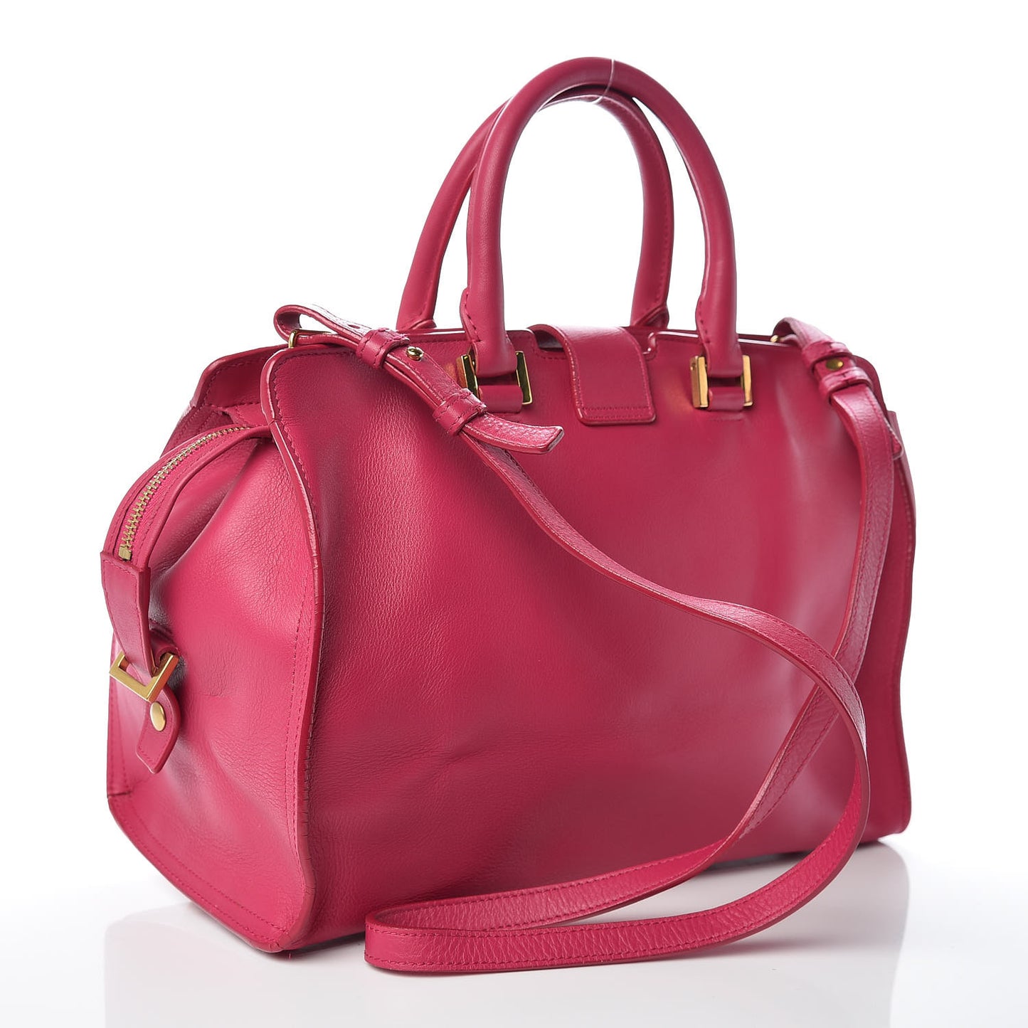 Calfskin Small Classic Y Cabas Fuchsia