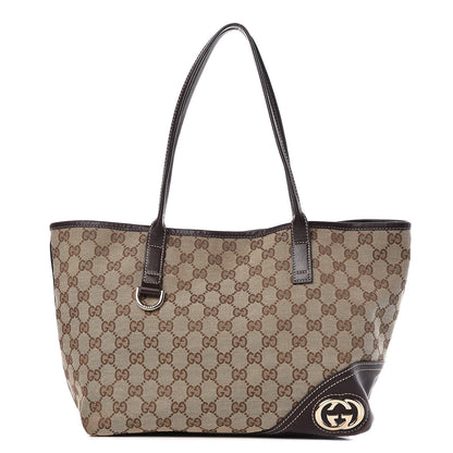 Gucci Monogram Medium New Britt Tote Brown 1 of 19