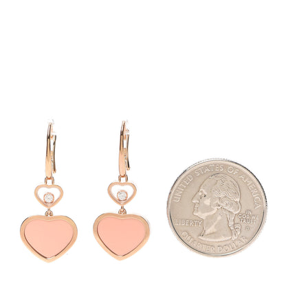 Chopard 18K Rose Gold Diamond Happy Hearts Drop Earrings 2 of 5