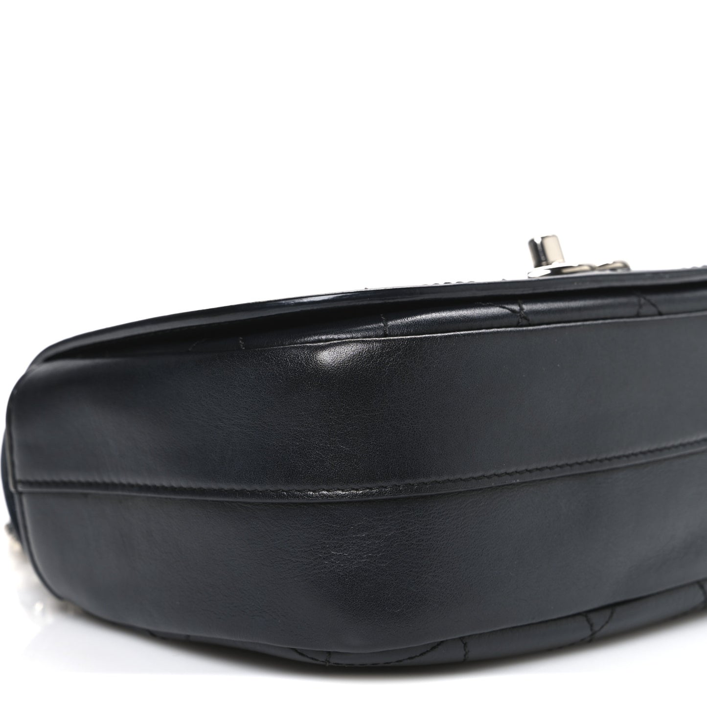 Calfskin Stitched Small Ring My Bag Flap Crossbody Bag Black
