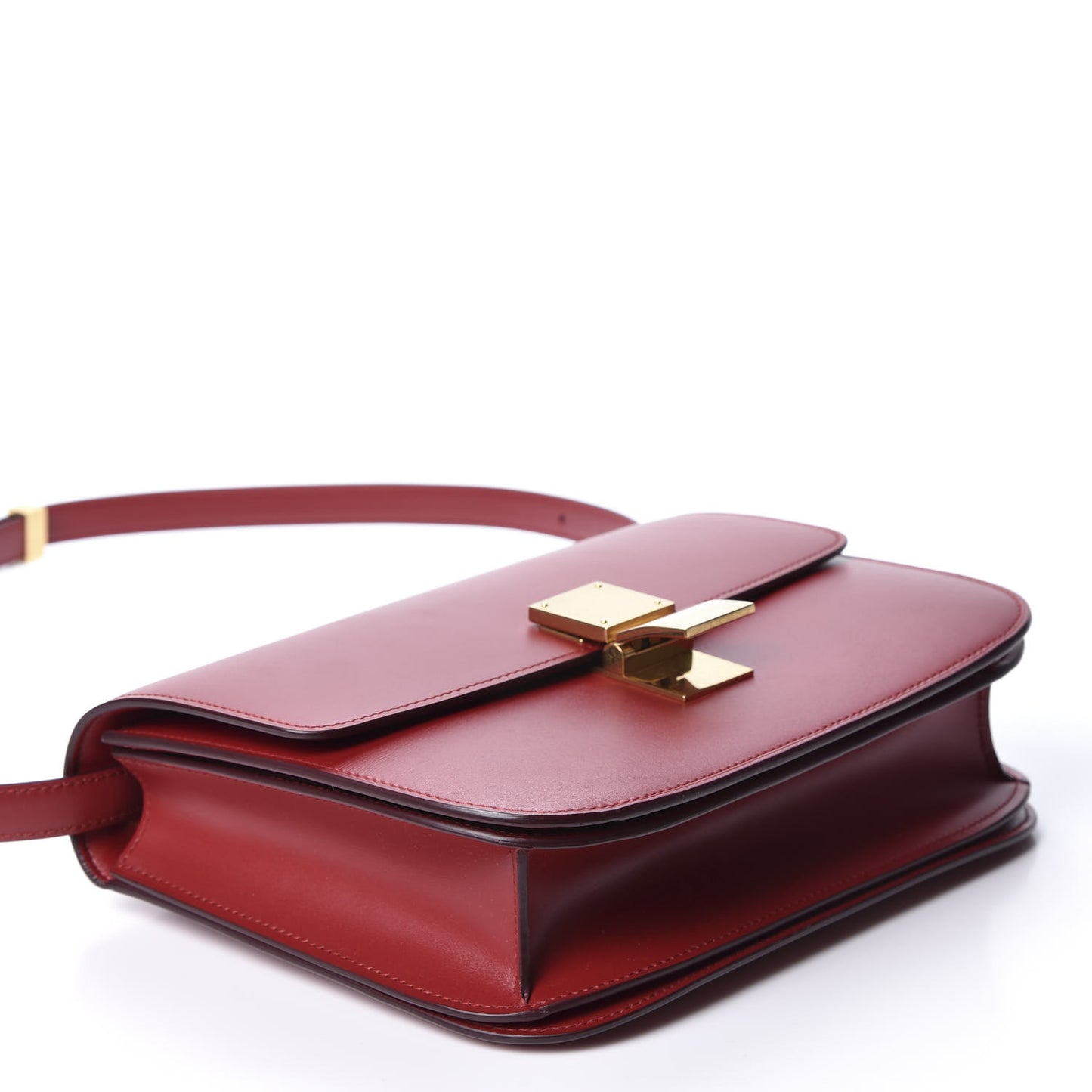 Box Calfskin Medium Classic Box Flap Bag Red