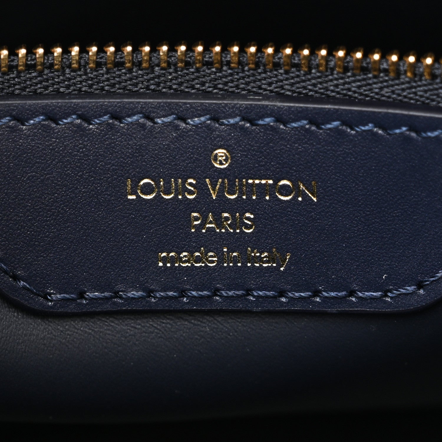 Louis Vuitton Lambskin Malletage Alma GM Navy Blue 6 of 9