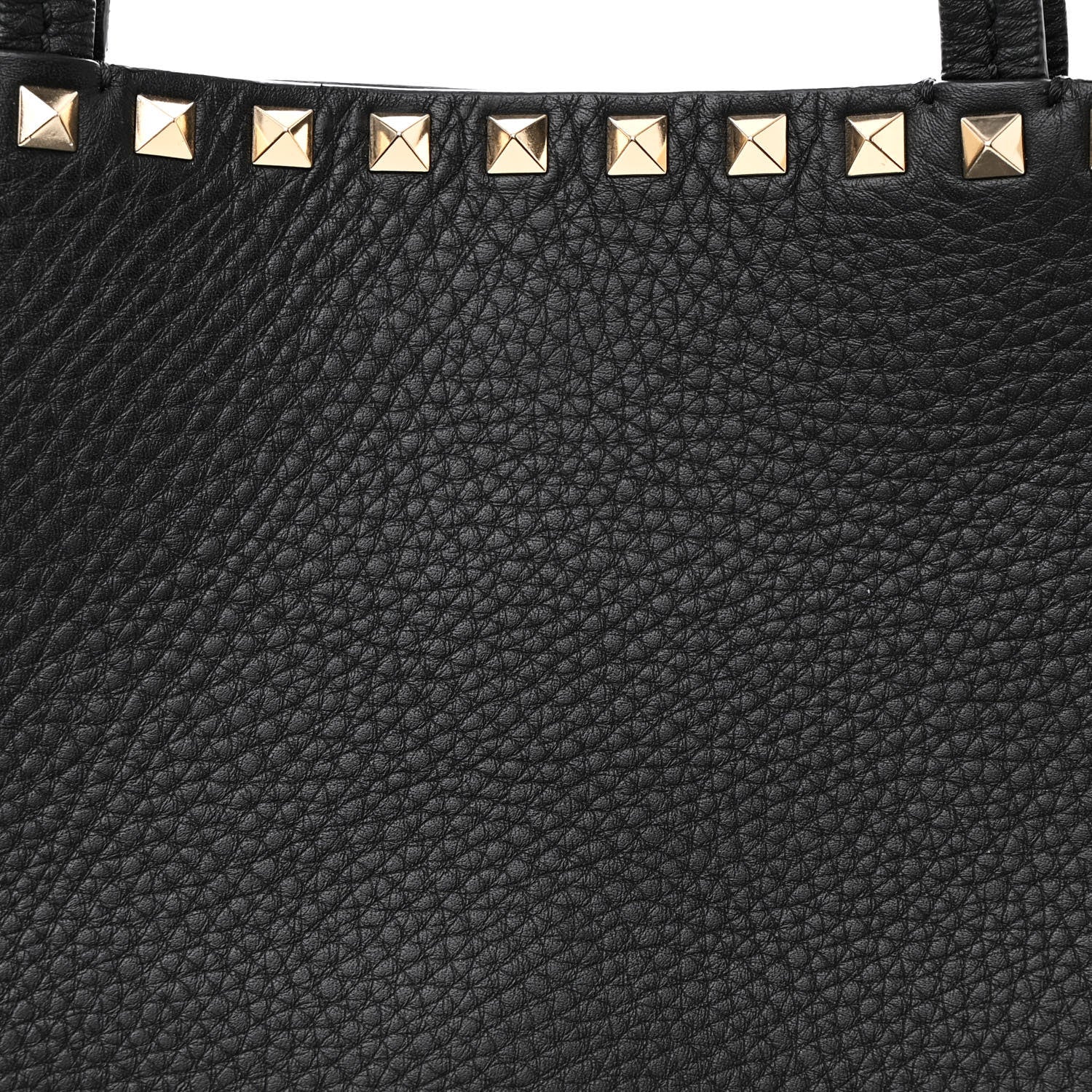 Valentino Garavani Grained Calfskin Rockstud Shoulder Tote Black 6 of 10