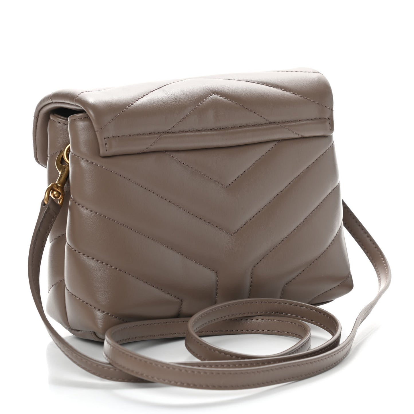 Calfskin Y Quilted Monogram Toy Loulou Crossbody Bag Taupe