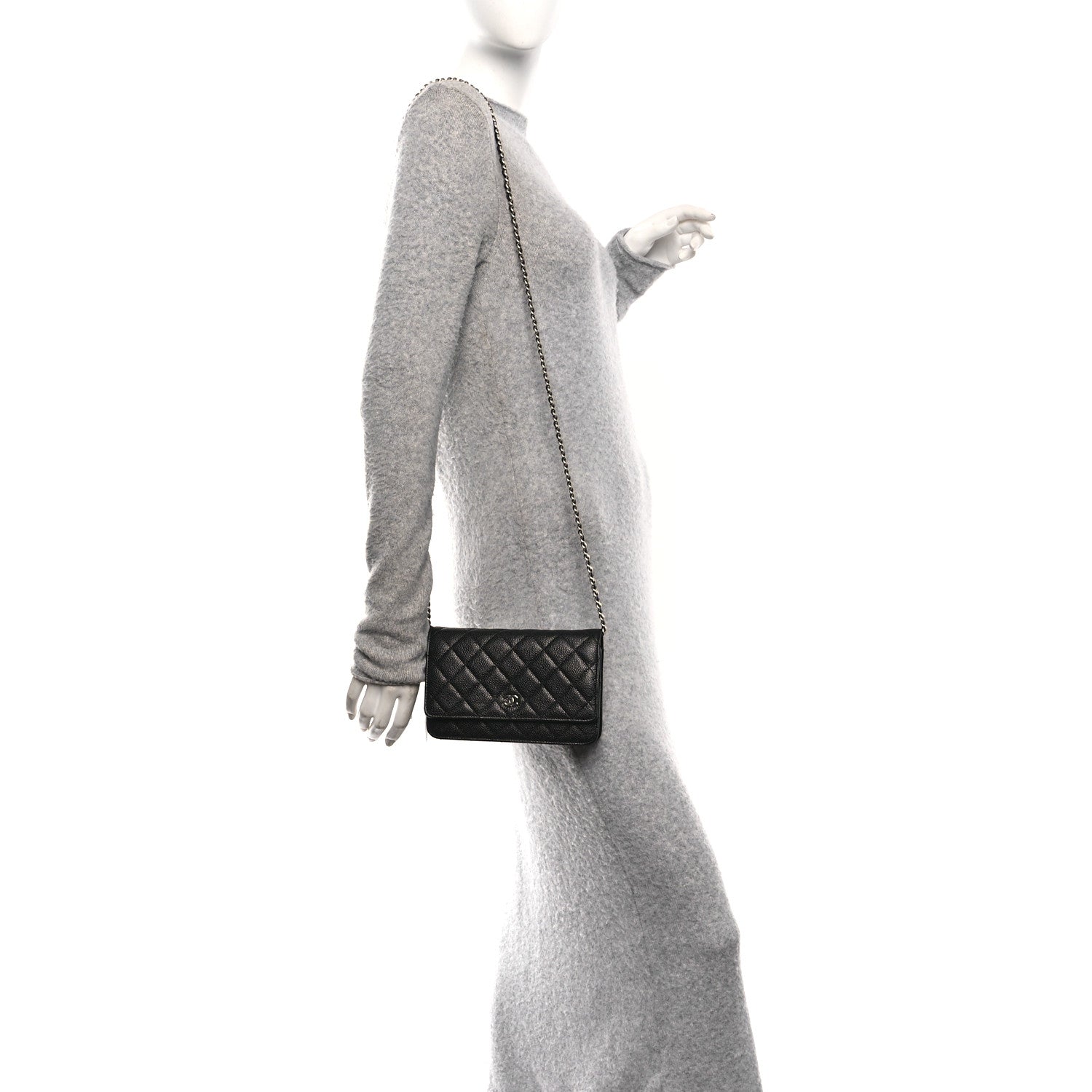 Chanel Caviar Quilted Wallet on Chain WOC Black 2 of 11