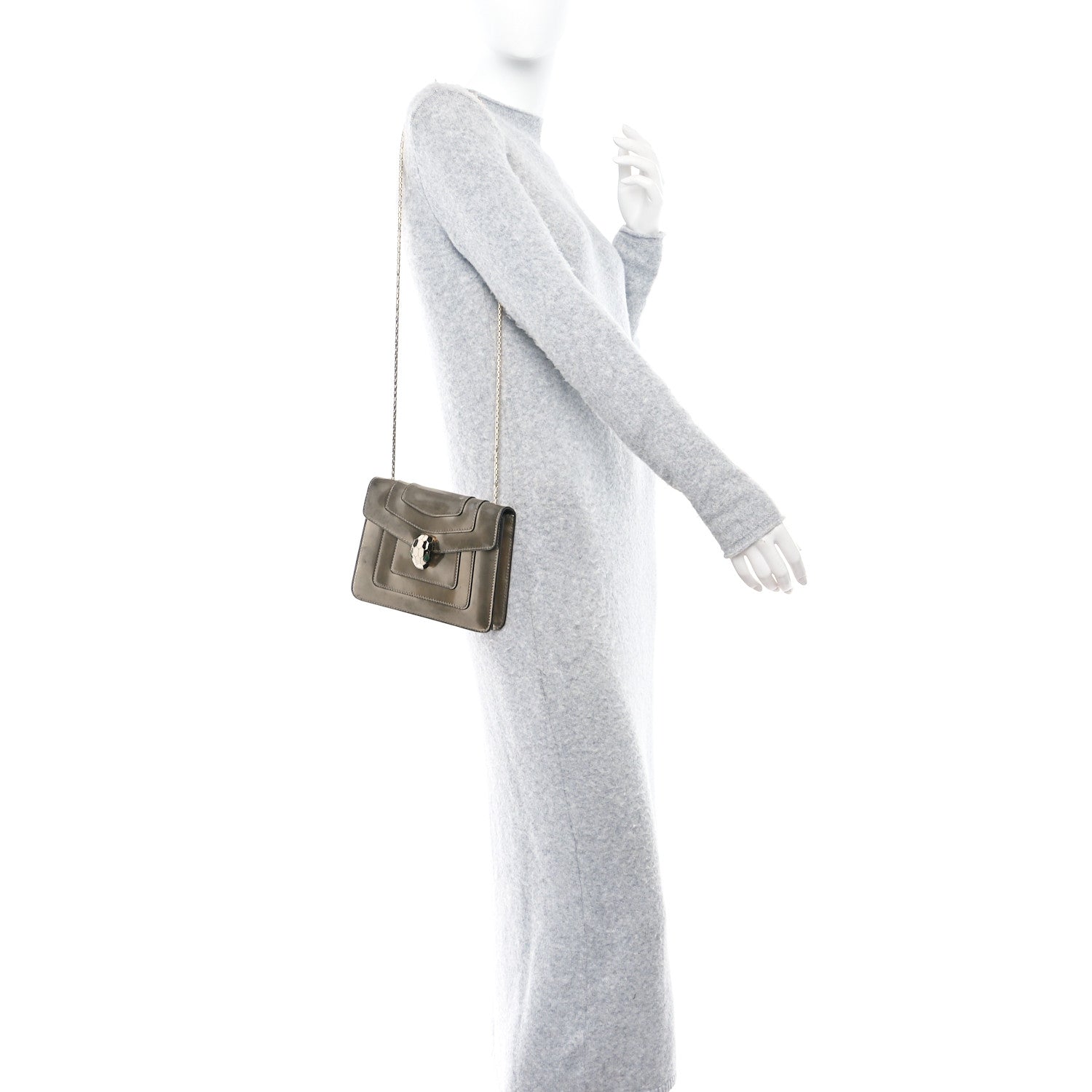 Bulgari Metallic Calfskin Small Serpenti Forever Snake Strap Crossbody Bag Bronze 2 of 10