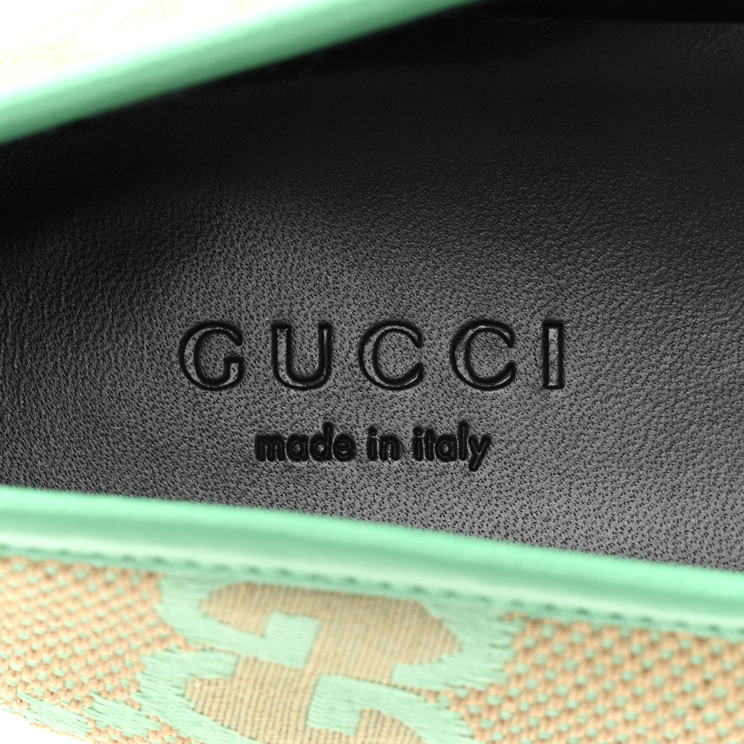 Gucci Canvas Monogram Jumbo GG Nappa Horsebit Womens Jordaan Loafers 37.5 Beige Pepperlight Mint 7 of 9