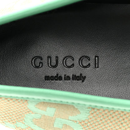 Gucci Canvas Monogram Jumbo GG Nappa Horsebit Womens Jordaan Loafers 37.5 Beige Pepperlight Mint 7 of 9