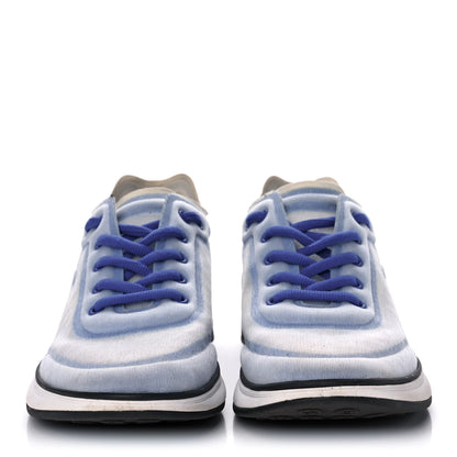 Chanel Calfskin Mesh Lycra Womens Logo Sneakers 41 White Blue 2 of 10