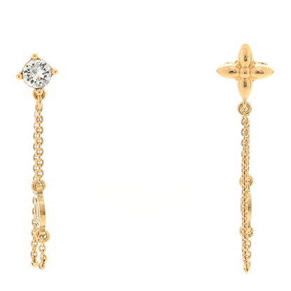 Louis Vuitton Metal Crystal Petit Louis Earrings Gold 1 of 4