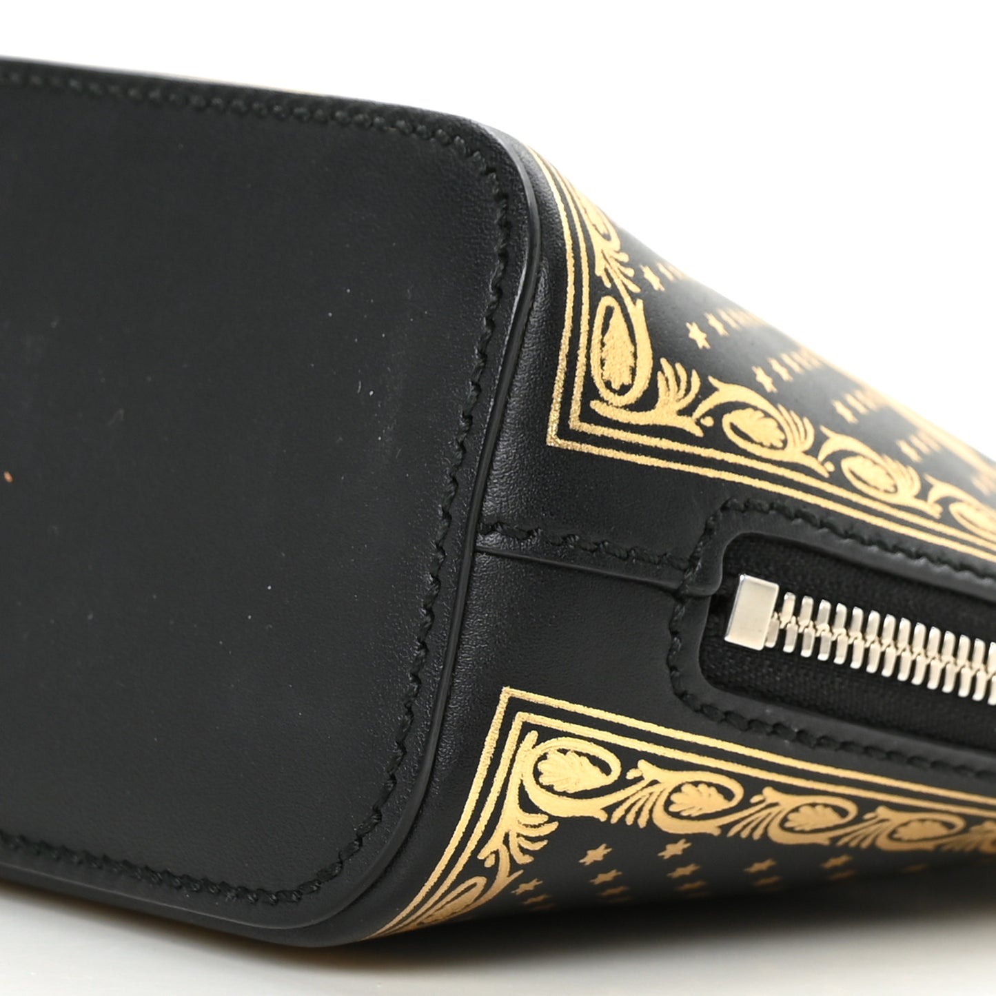 X SEGA Calfskin GUCCY Stars Mini Dome Shoulder Bag Black Gold
