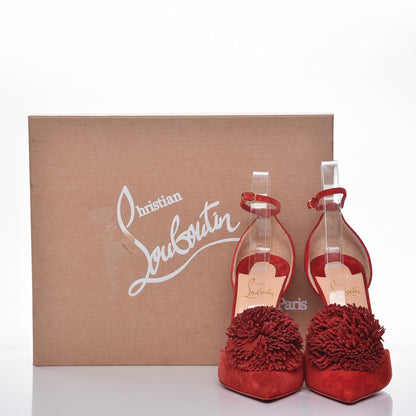 Christian Louboutin Veau Velours Tsarou 100 Pumps 37 Flamenco 8 of 8