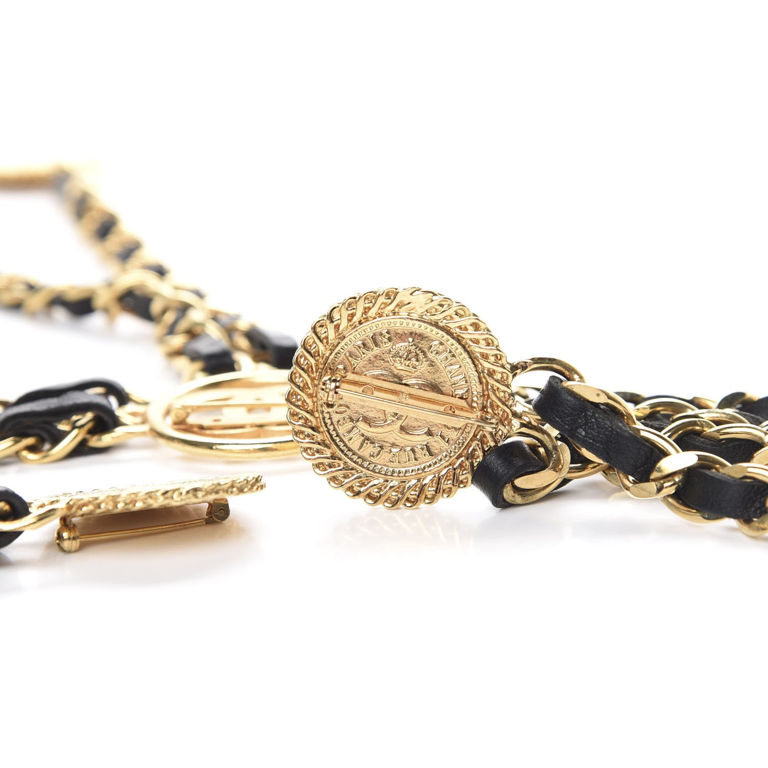 Chanel Lambskin Multi Strand Medallion Brooch Gold 4 of 6