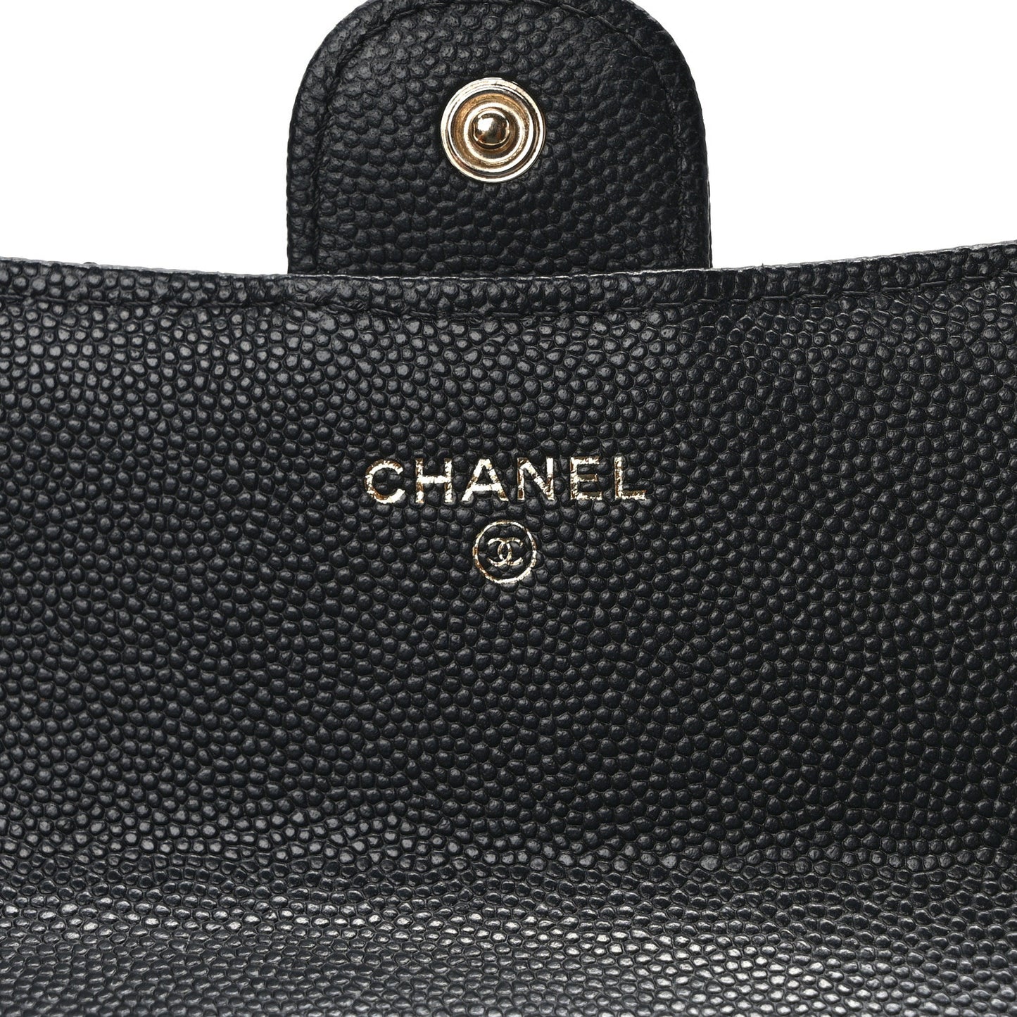 Caviar Quilted Medium Flap Wallet Black