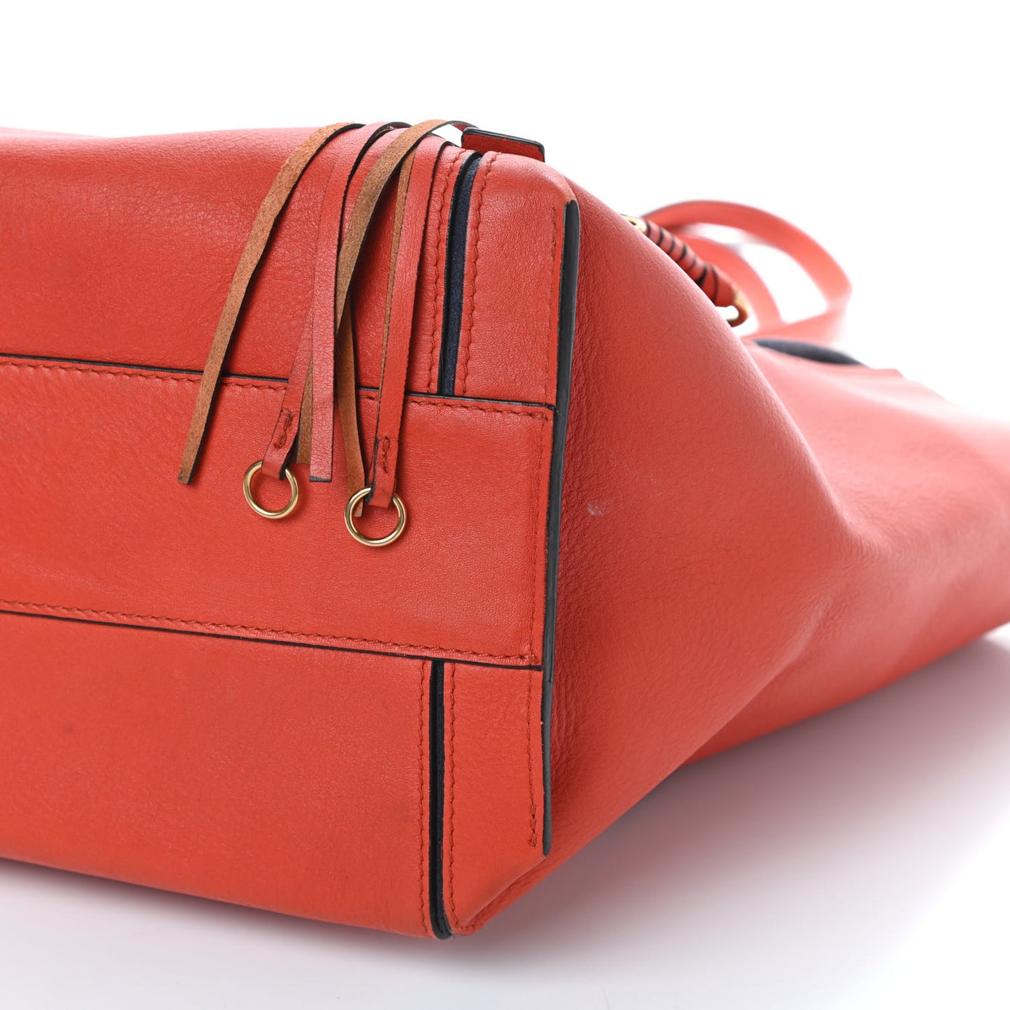 Smooth Calfskin Medium Milo Shopping Tote Orange