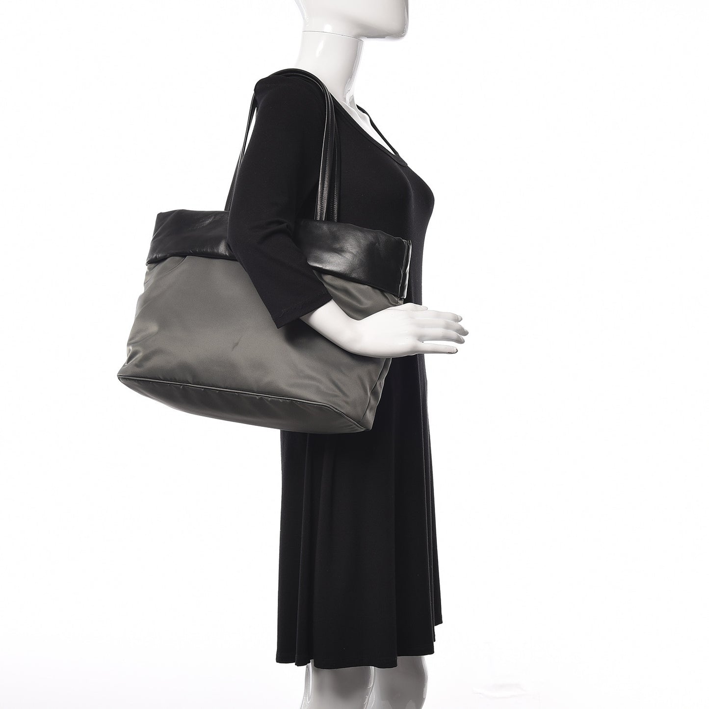Tessuto Nylon Nappa Tote Grey Black