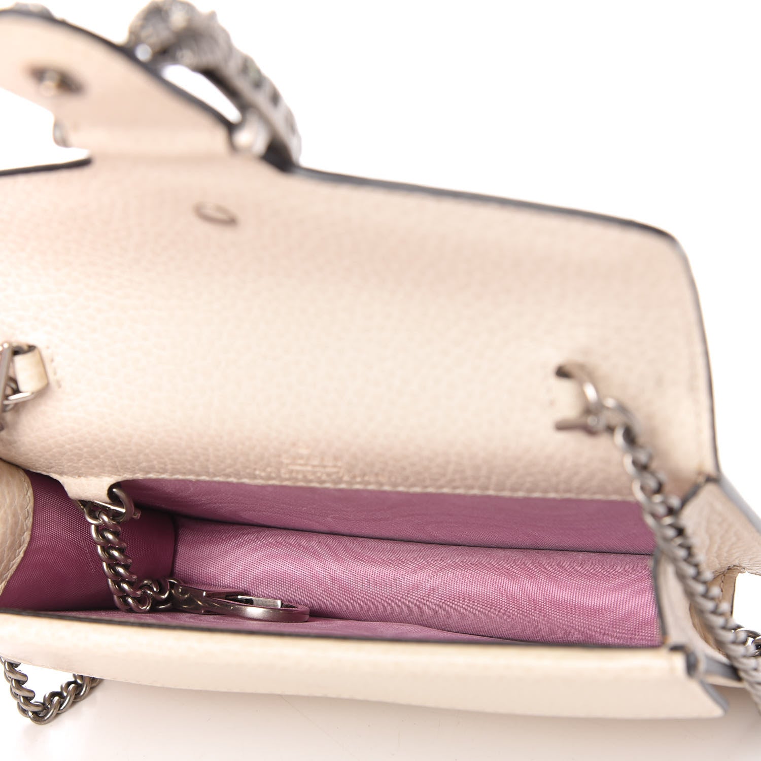 Gucci Dollar Calfskin Crystal Super Mini Dionysus Shoulder Bag Mystic White Black Diamond 5 of 9