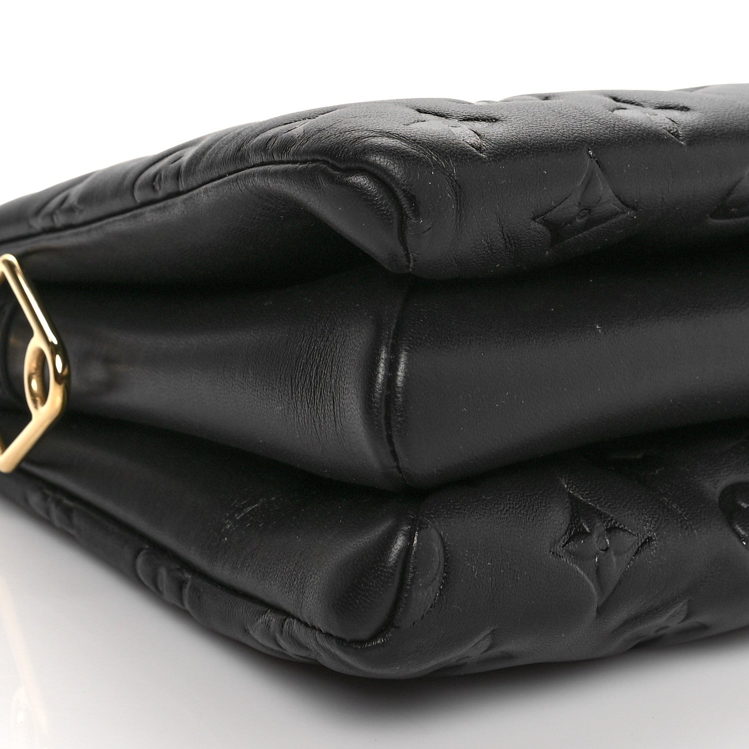 Louis Vuitton Lambskin Embossed Monogram Coussin PM Black 8 of 9