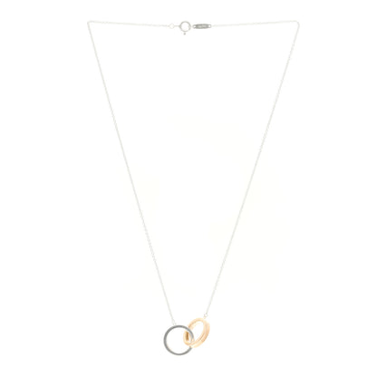 Tiffany Sterling Silver Rubedo 1837 Interlocking Circles Pendant Necklace 3 of 4