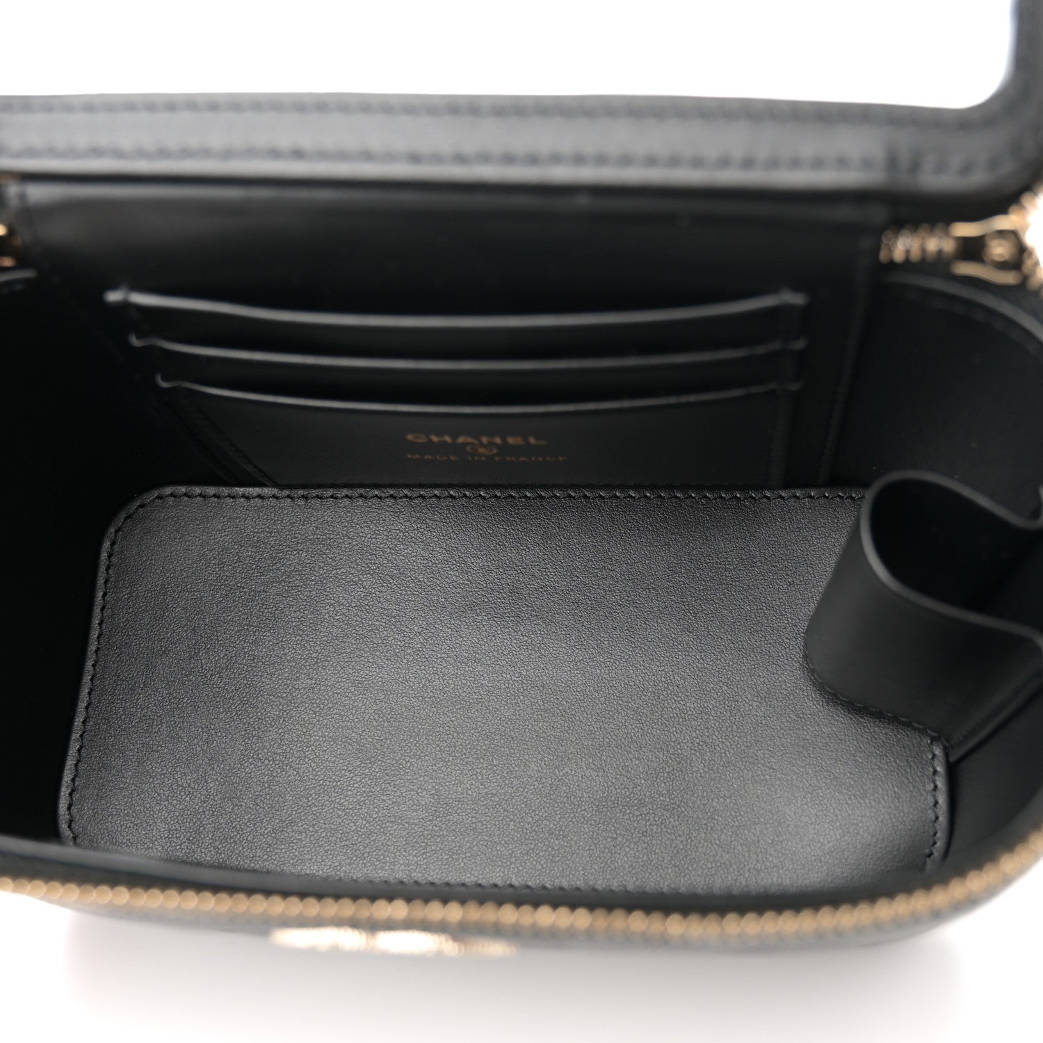 Chanel Caviar Quilted Crystal Hearts Small Vanity Case With Chain Black 6 of 12