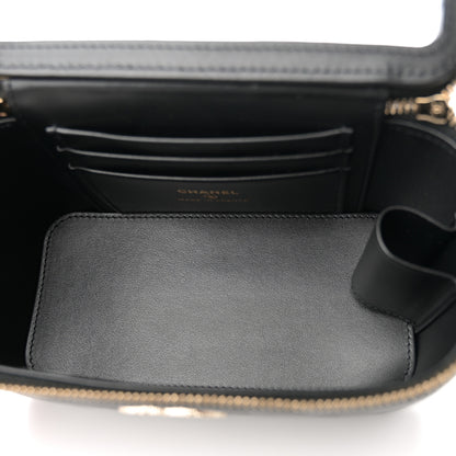 Chanel Caviar Quilted Crystal Hearts Small Vanity Case With Chain Black 6 of 12