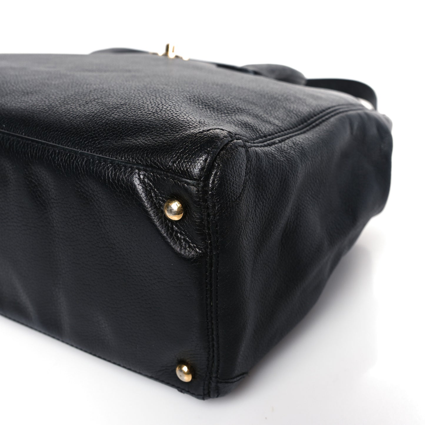Calfskin Cerf Executive Shopper Tote Black