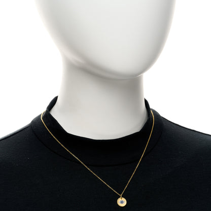 David Yurman 18K Yellow Gold Blue Sapphire Diamond Evil Eye Necklace 2 of 5