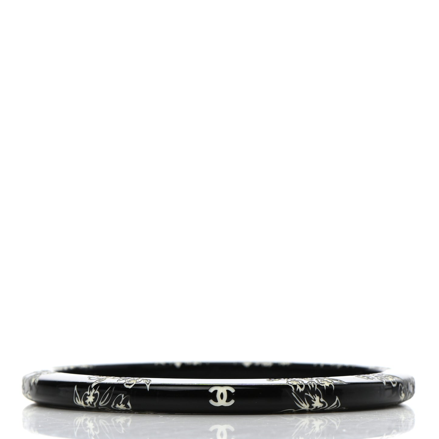 Resin Floral CC Bangle Black