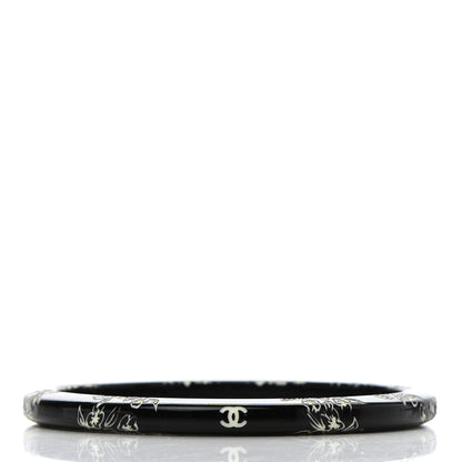 Chanel Resin Floral CC Bangle Black 3 of 4