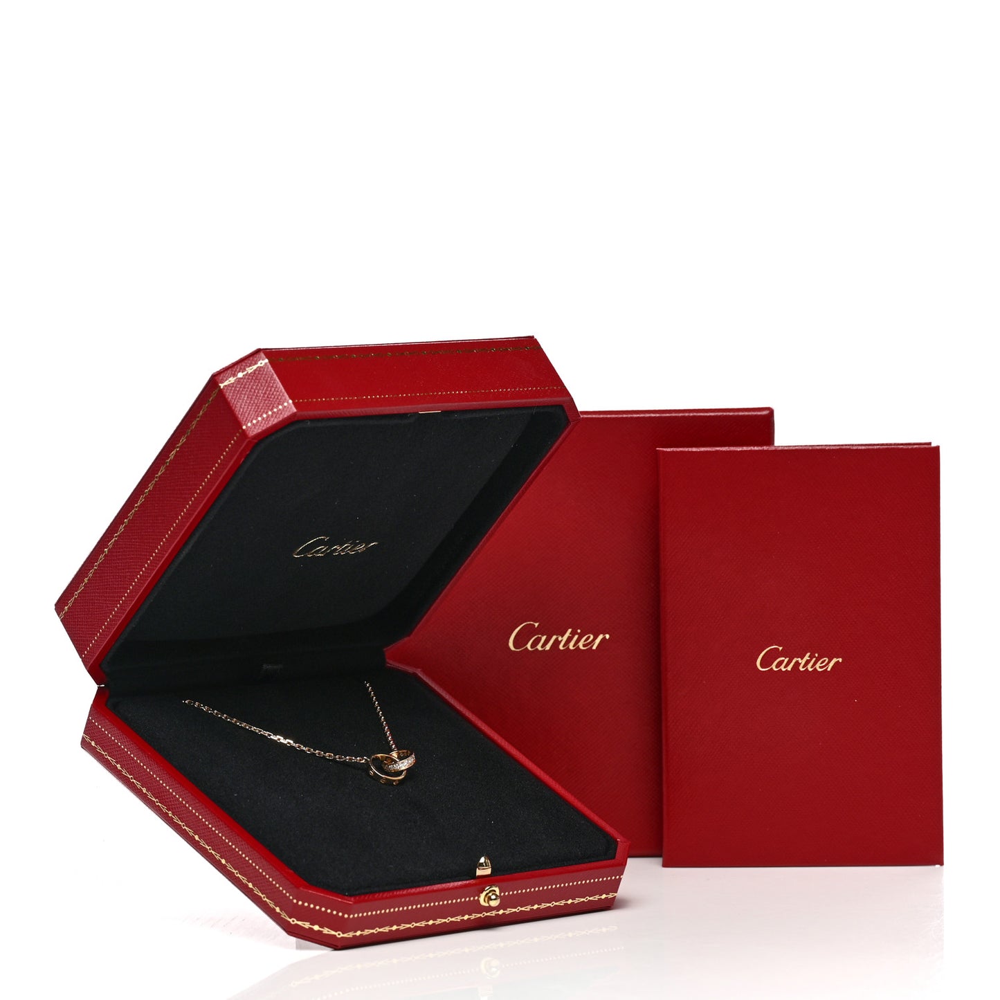 18K Yellow Gold Diamond Interlocking LOVE Necklace