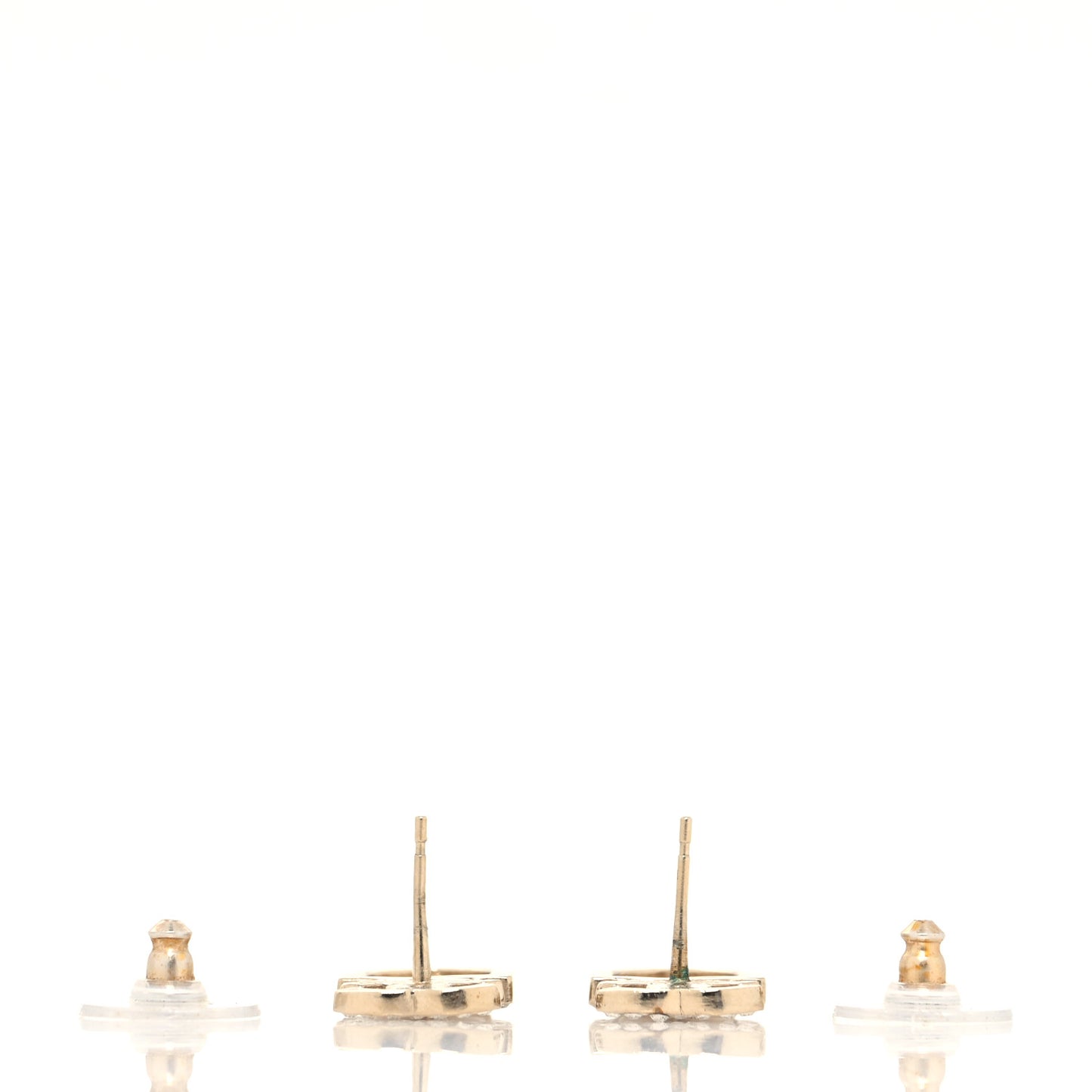 Crystal CC Sergeant Chanel Earrings Gold